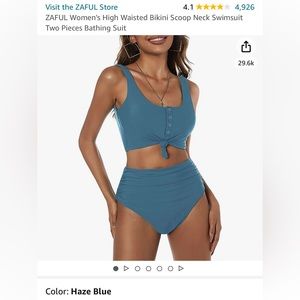 Zaful high waisted scoop neck bikini